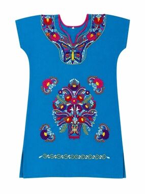✨ Vintage Embroidered Boho Dress – Size M